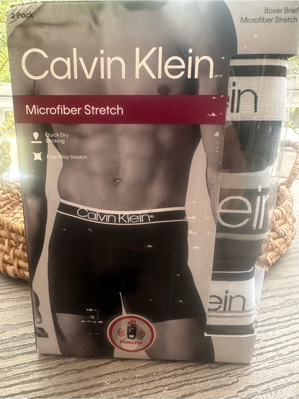 Calvin Klein Black Microfiber Stretch Boxer Briefs with Branded Waistband XL